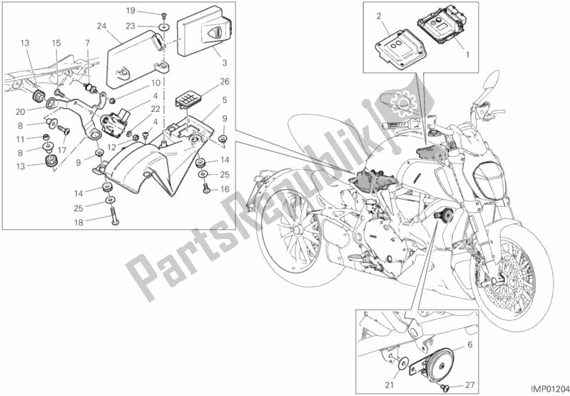 All parts for the 12c - Electrical Devices of the Ducati Diavel 1260 S Brasil 2019